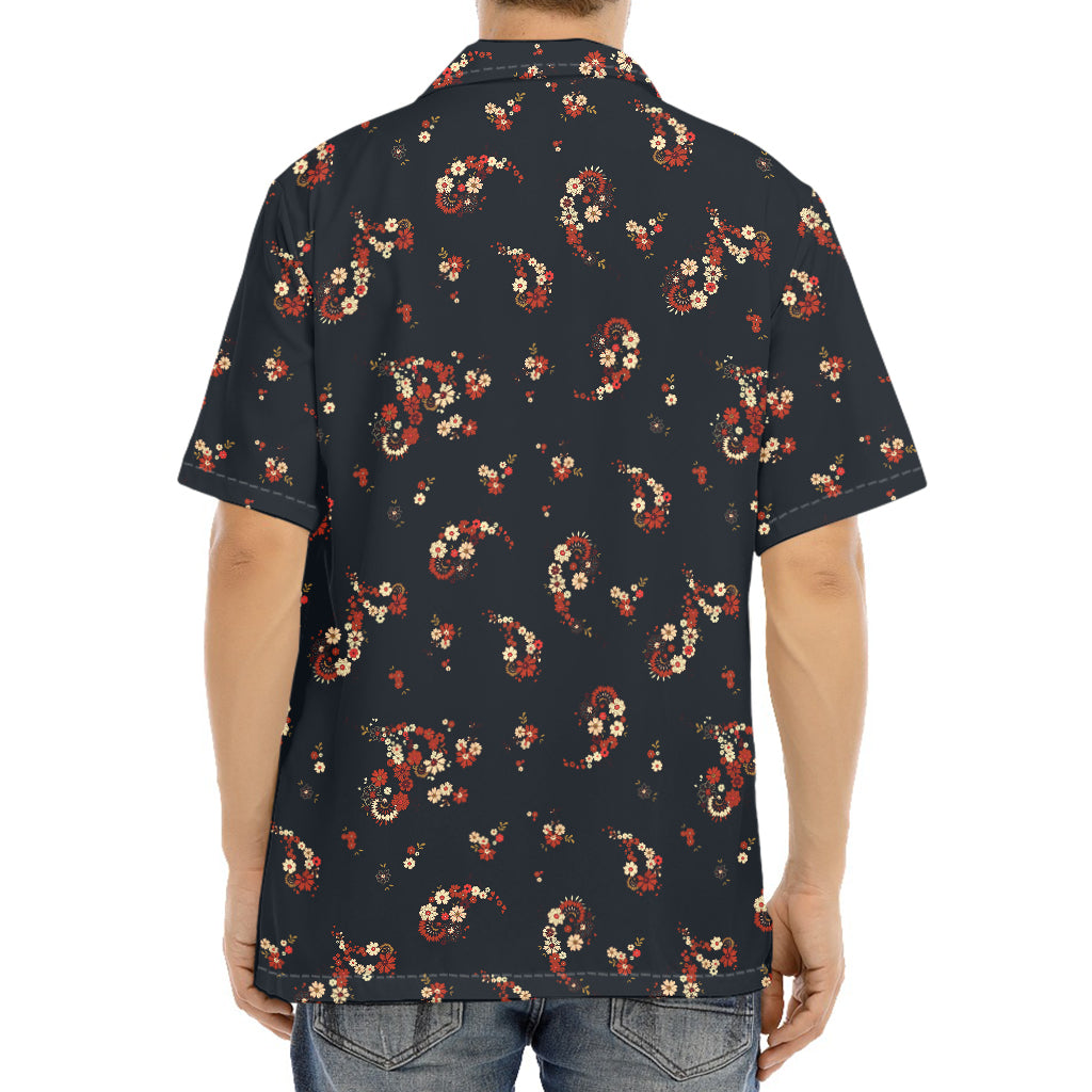 Boho Paisley Flower Pattern Print Aloha Shirt