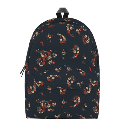 Boho Paisley Flower Pattern Print Backpack