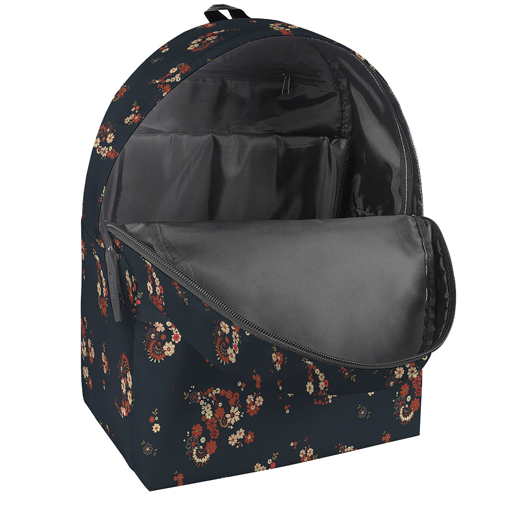 Boho Paisley Flower Pattern Print Backpack