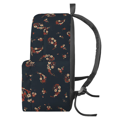 Boho Paisley Flower Pattern Print Backpack