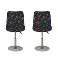 Boho Paisley Flower Pattern Print Bar Stool Covers