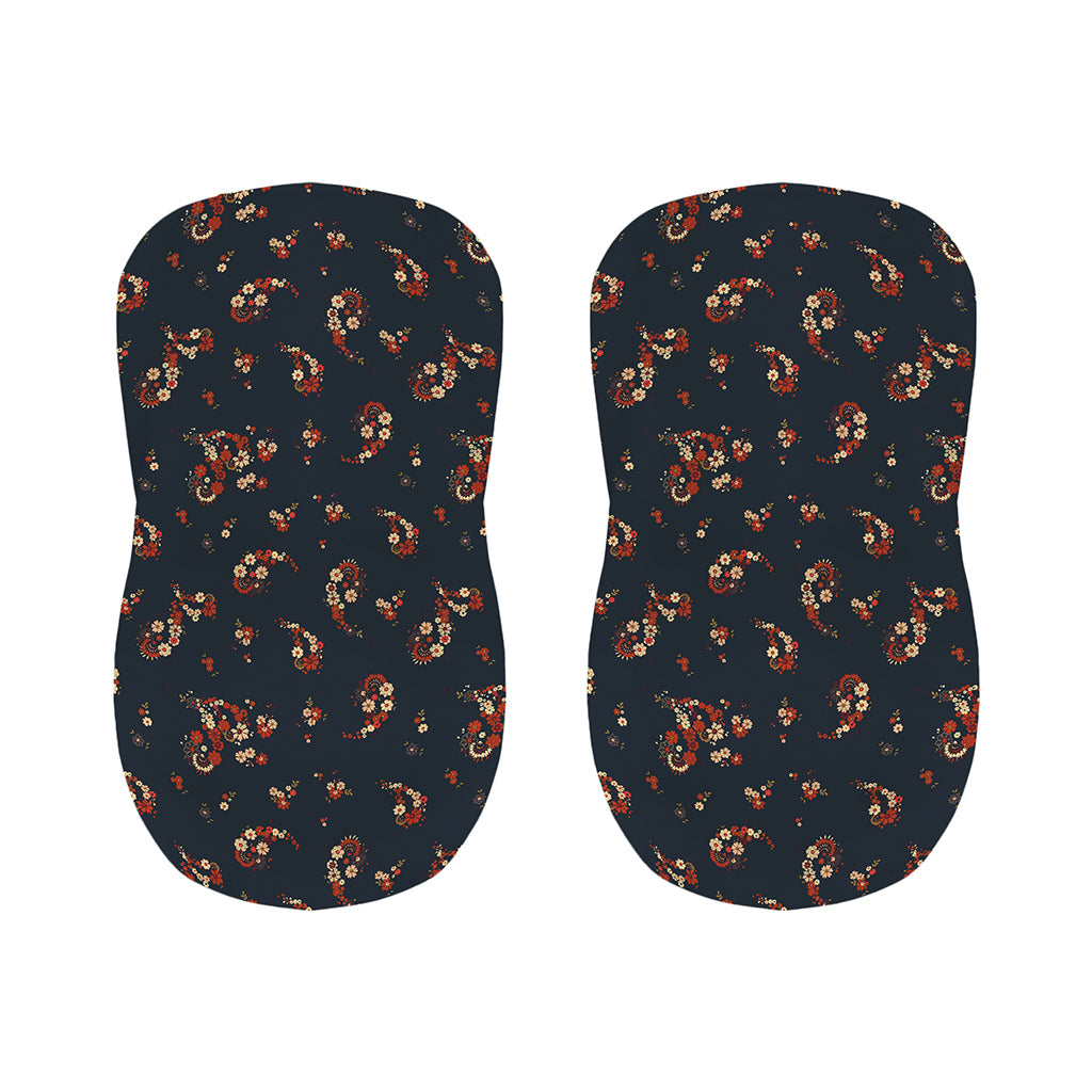 Boho Paisley Flower Pattern Print Bar Stool Covers