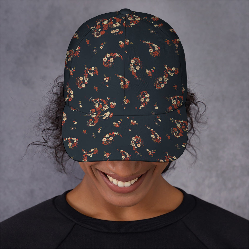 Boho Paisley Flower Pattern Print Baseball Cap