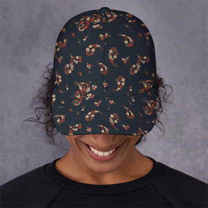 Boho Paisley Flower Pattern Print Baseball Cap