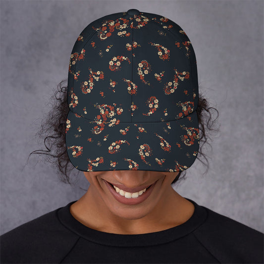 Boho Paisley Flower Pattern Print Baseball Cap