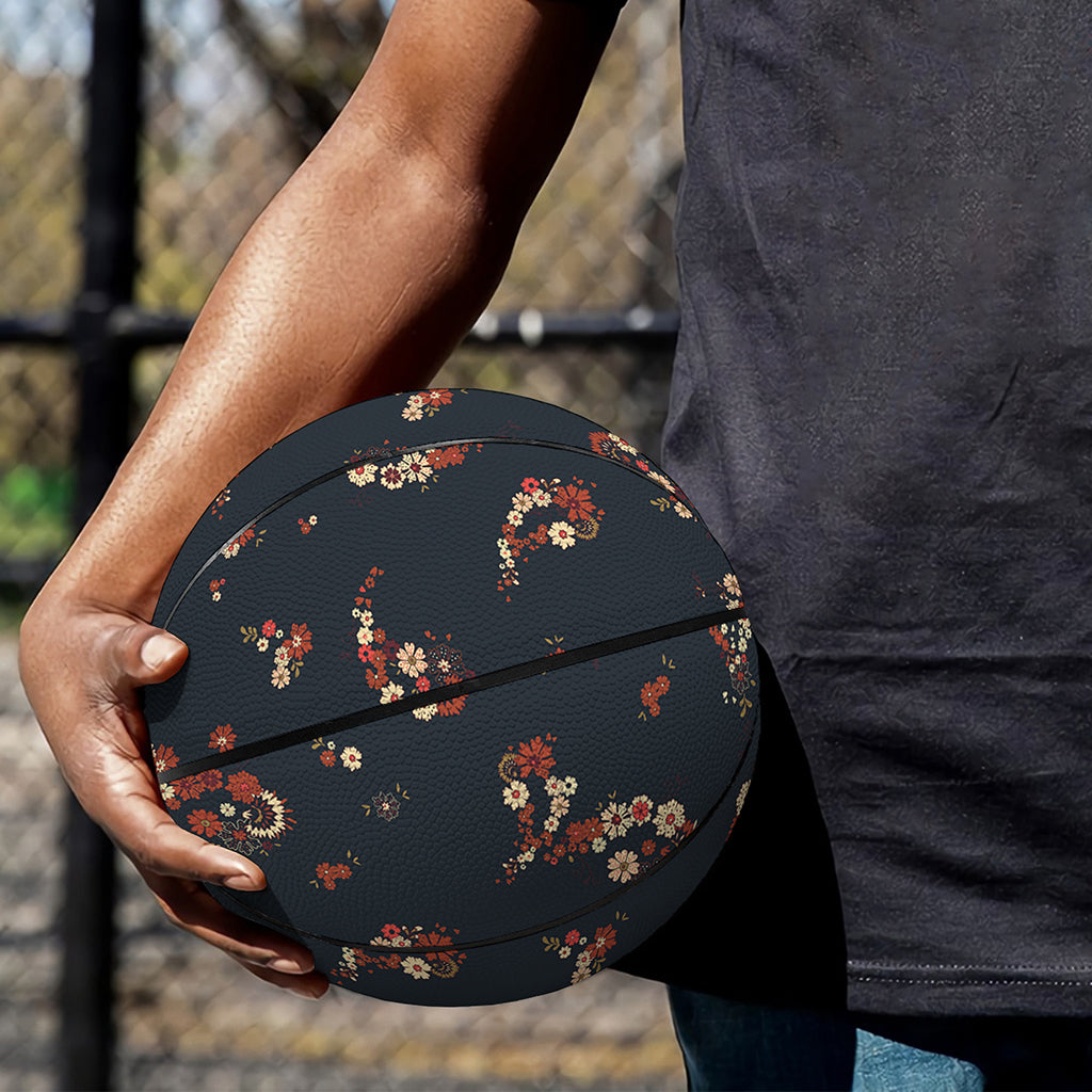 Boho Paisley Flower Pattern Print Basketball