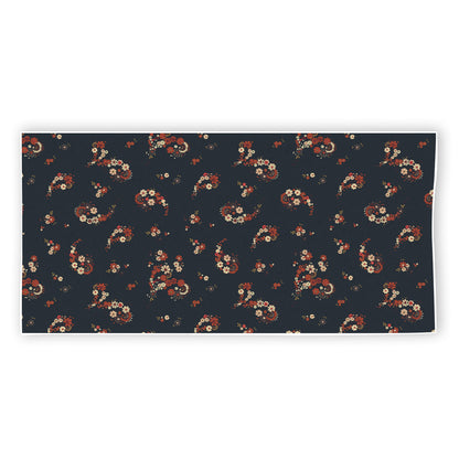 Boho Paisley Flower Pattern Print Beach Towel