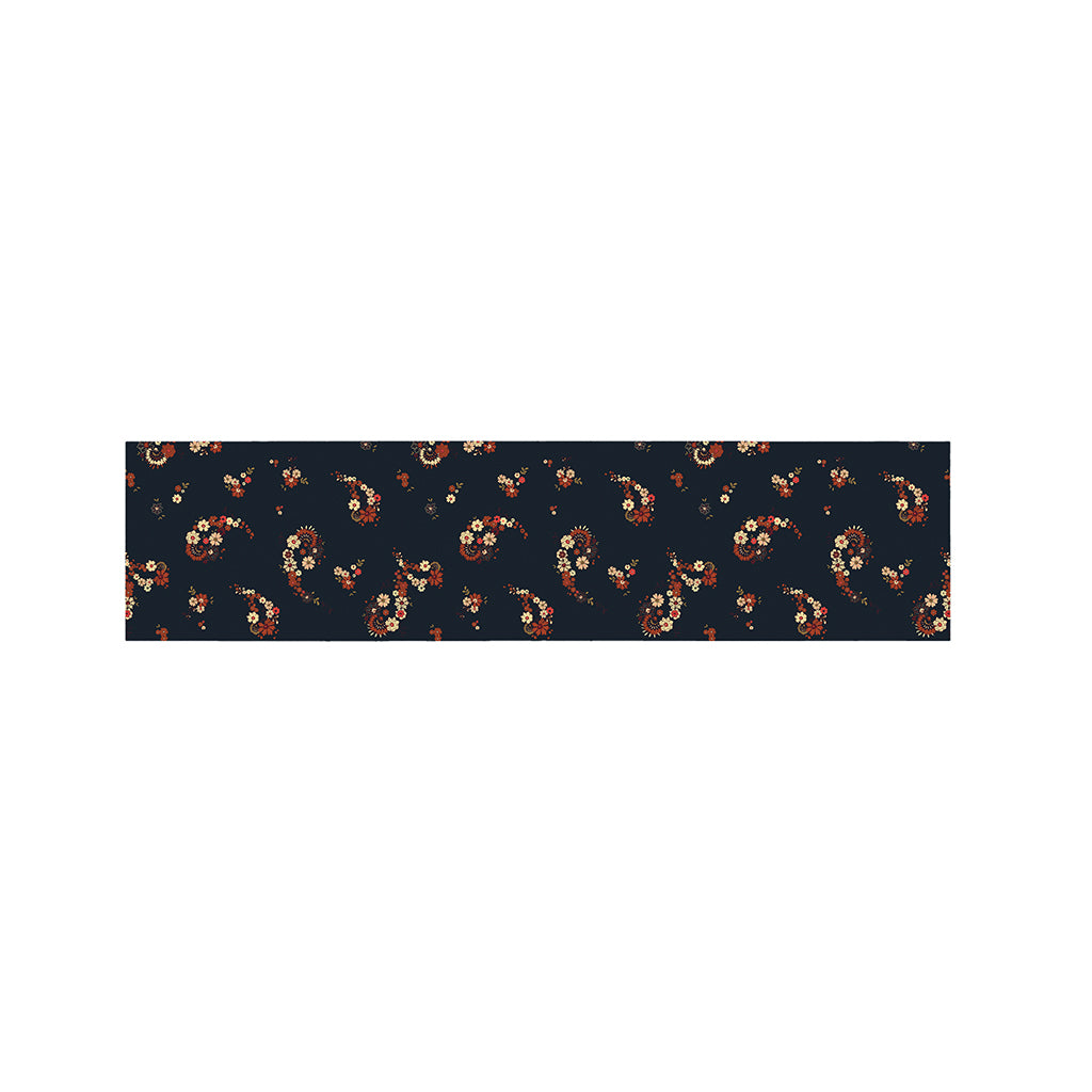 Boho Paisley Flower Pattern Print Bed Runner