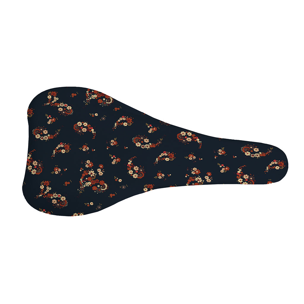 Boho Paisley Flower Pattern Print Bicycle Seat Cover
