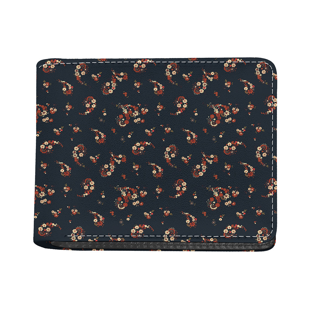 Boho Paisley Flower Pattern Print Bifold Wallet