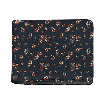 Boho Paisley Flower Pattern Print Bifold Wallet
