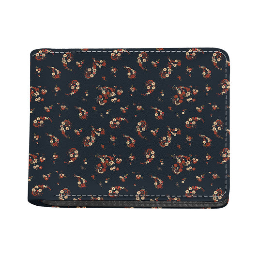 Boho Paisley Flower Pattern Print Bifold Wallet