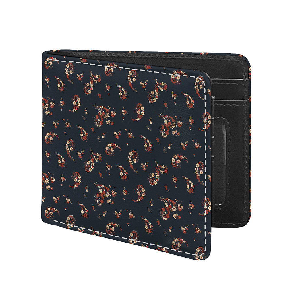 Boho Paisley Flower Pattern Print Bifold Wallet