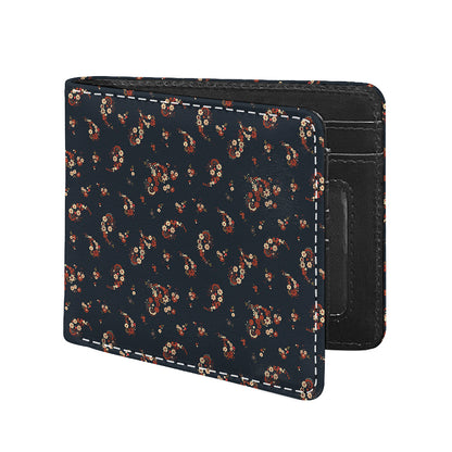 Boho Paisley Flower Pattern Print Bifold Wallet
