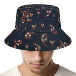 Boho Paisley Flower Pattern Print Bucket Hat