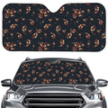 Boho Paisley Flower Pattern Print Car Windshield Sun Shade