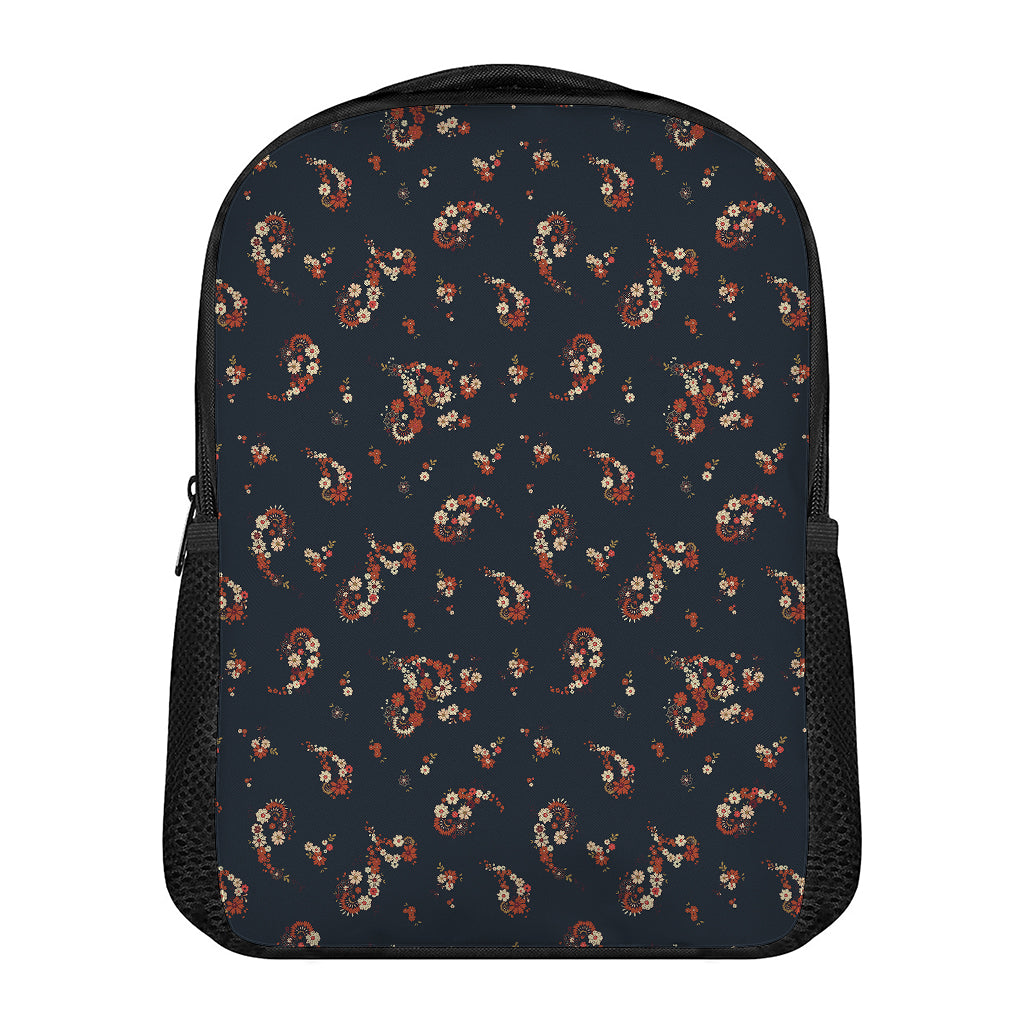 Boho Paisley Flower Pattern Print Casual Backpack