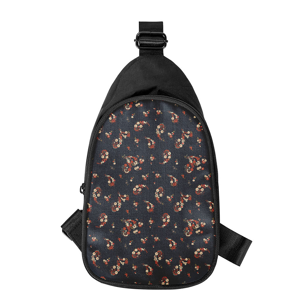 Boho Paisley Flower Pattern Print Chest Bag
