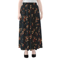 Boho Paisley Flower Pattern Print Chiffon Maxi Skirt