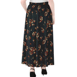 Boho Paisley Flower Pattern Print Chiffon Maxi Skirt
