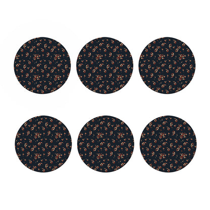 Boho Paisley Flower Pattern Print Coaster Set