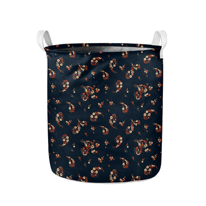 Boho Paisley Flower Pattern Print Collapsible Laundry Basket