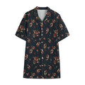 Boho Paisley Flower Pattern Print Cotton Hawaiian Shirt