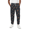 Boho Paisley Flower Pattern Print Cotton Sweatpants