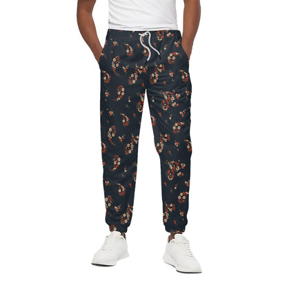 Boho Paisley Flower Pattern Print Cotton Pants