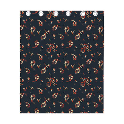 Boho Paisley Flower Pattern Print Curtain
