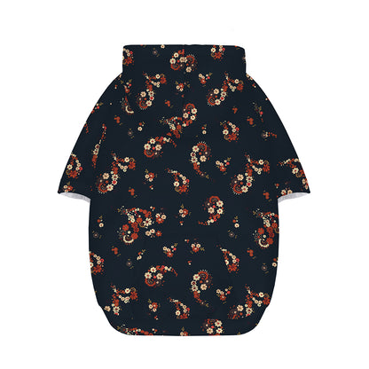 Boho Paisley Flower Pattern Print Dog Zip Up Hoodie