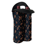 Boho Paisley Flower Pattern Print Double Neoprene Wine Tote