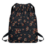 Boho Paisley Flower Pattern Print Drawstring Backpack