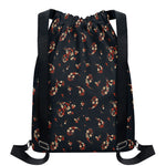 Boho Paisley Flower Pattern Print Drawstring Backpack