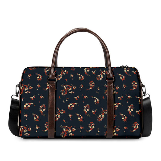 Boho Paisley Flower Pattern Print Duffle Bag
