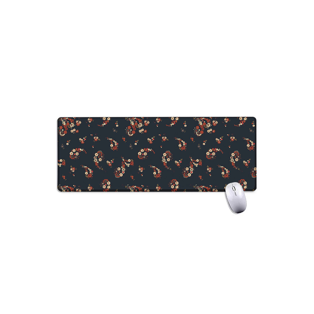 Boho Paisley Flower Pattern Print Extended Mouse Pad