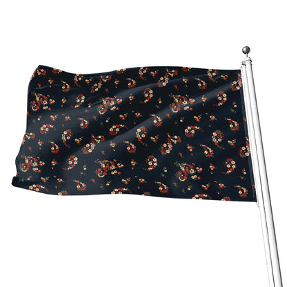 Boho Paisley Flower Pattern Print Flag