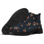 Boho Paisley Flower Pattern Print Flat Ankle Boots