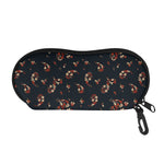 Boho Paisley Flower Pattern Print Glasses Case