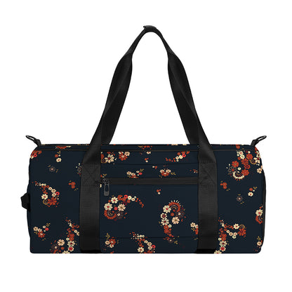 Boho Paisley Flower Pattern Print Gym Bag