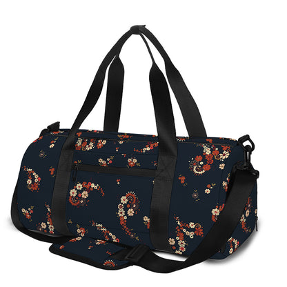 Boho Paisley Flower Pattern Print Gym Bag
