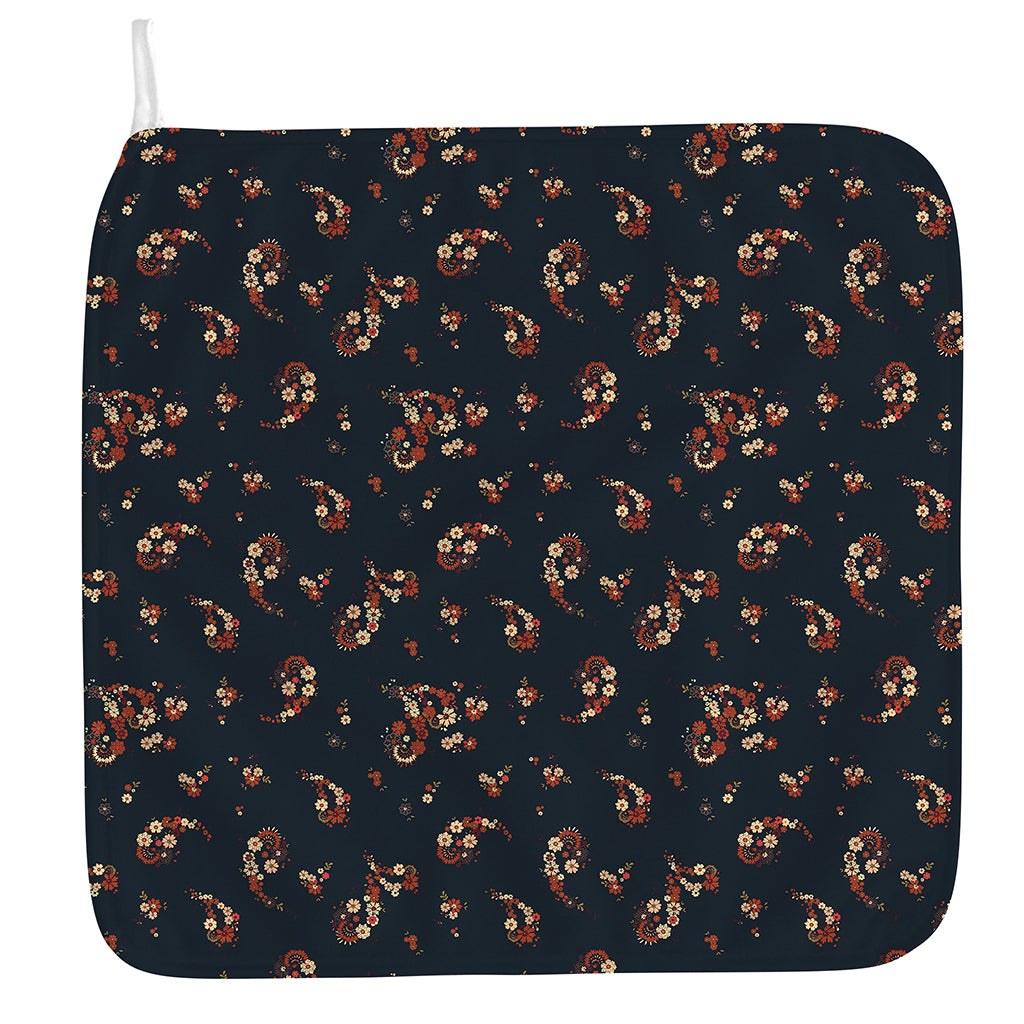 Boho Paisley Flower Pattern Print Hand Towel