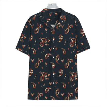 Boho Paisley Flower Pattern Print Hawaiian Shirt