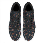 Boho Paisley Flower Pattern Print High Top Leather Sneakers