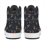 Boho Paisley Flower Pattern Print High Top Leather Sneakers