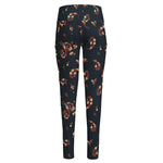 Boho Paisley Flower Pattern Print High-Waisted Pocket Leggings