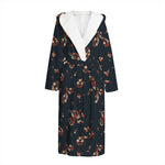 Boho Paisley Flower Pattern Print Hooded Bathrobe