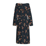 Boho Paisley Flower Pattern Print Hooded Bathrobe