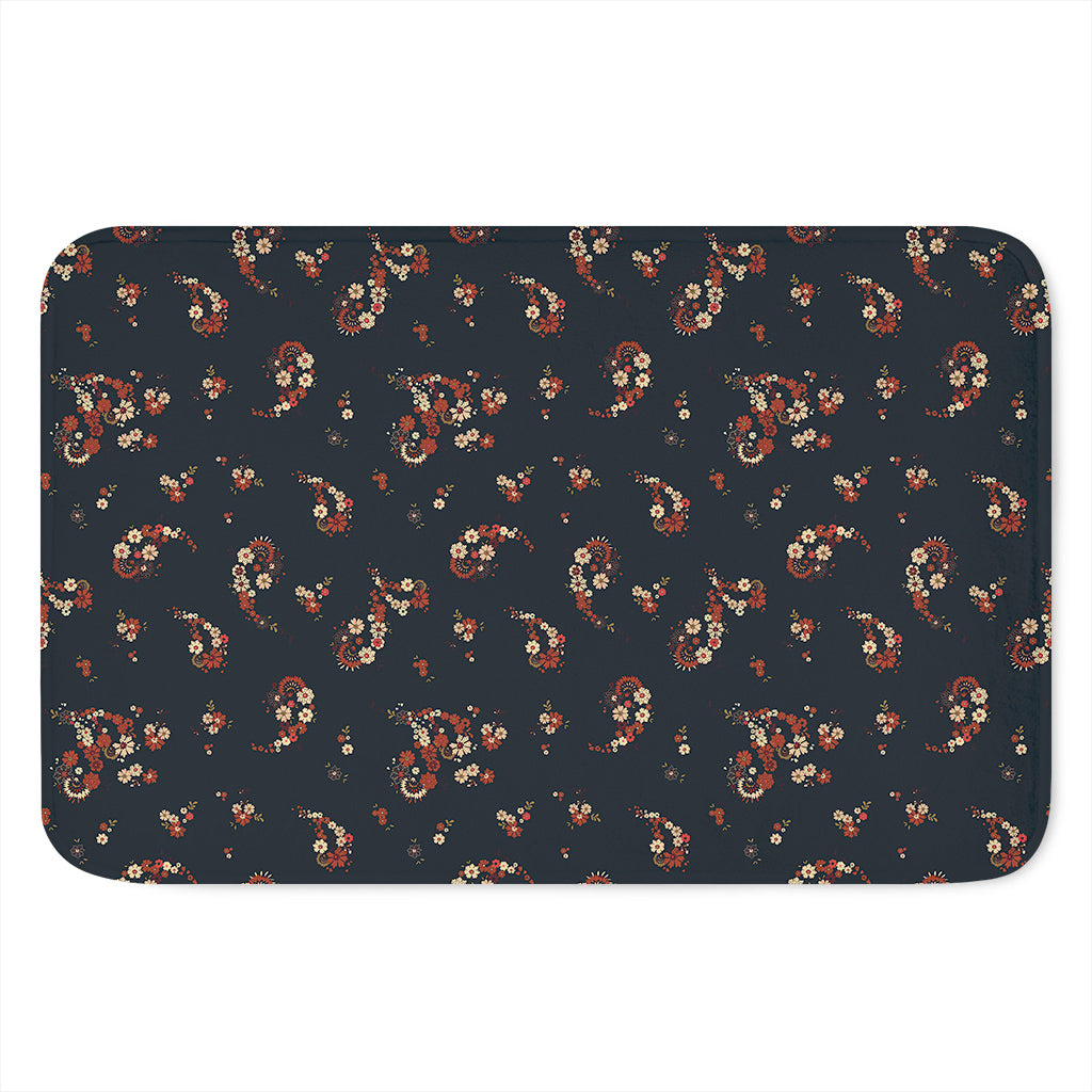 Boho Paisley Flower Pattern Print Indoor Door Mat