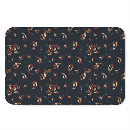 Boho Paisley Flower Pattern Print Indoor Door Mat